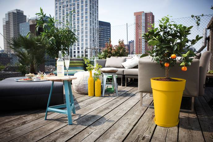 loft urban rond hoog 35cm oker